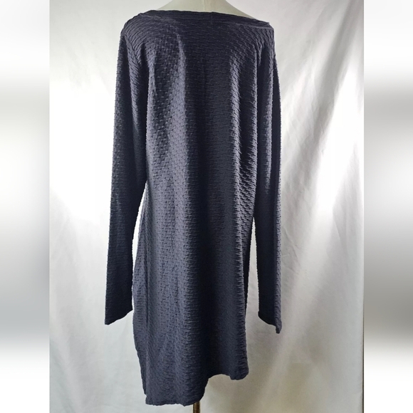 Lisa Bayne Dress XXL Gray Lagenlook Knit Asymmetrical Artful Home Art to Wear - Picture 6 of 9